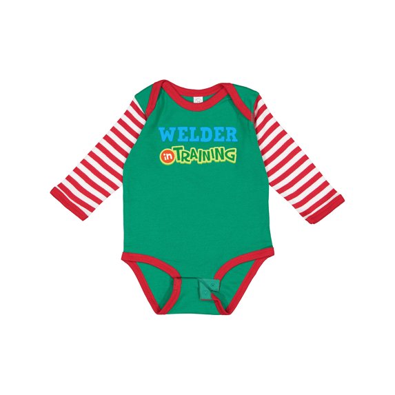 Inktastic Welder in Training Boys or Girls Long Sleeve Baby Bodysuit
