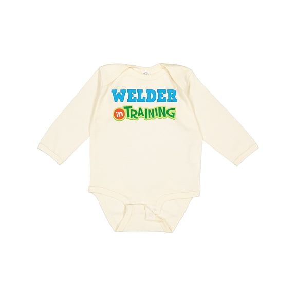 Inktastic Welder in Training Boys or Girls Long Sleeve Baby Bodysuit