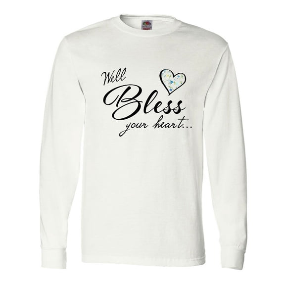 Inktastic Well Bless Your Heart with Calico Print Long Sleeve T-Shirt