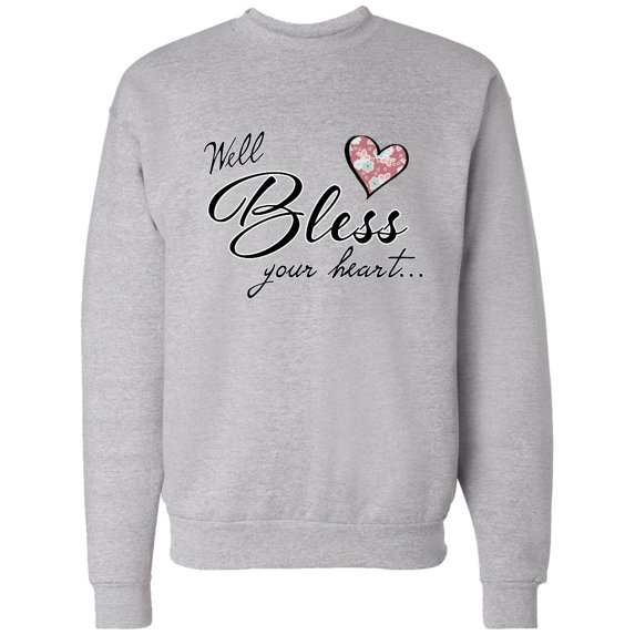 Inktastic Well Bless Your Heart with Floral Print Adult Sweatshirt