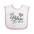 thumbnail image 1 of Inktastic Well Bless Your Heart with Floral Print Boys or Girls Baby Bib, 1 of 4