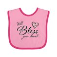 thumbnail image 1 of Inktastic Well Bless Your Heart with Floral Print Boys or Girls Baby Bib, 1 of 4