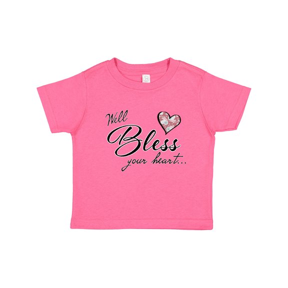 Inktastic Well Bless Your Heart with Floral Print Boys or Girls Toddler T-Shirt