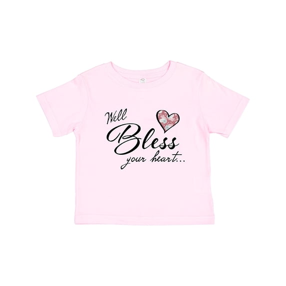 Inktastic Well Bless Your Heart with Floral Print Boys or Girls Toddler T-Shirt