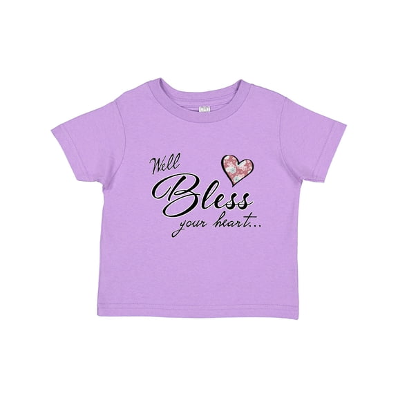 Inktastic Well Bless Your Heart with Floral Print Boys or Girls Toddler T-Shirt