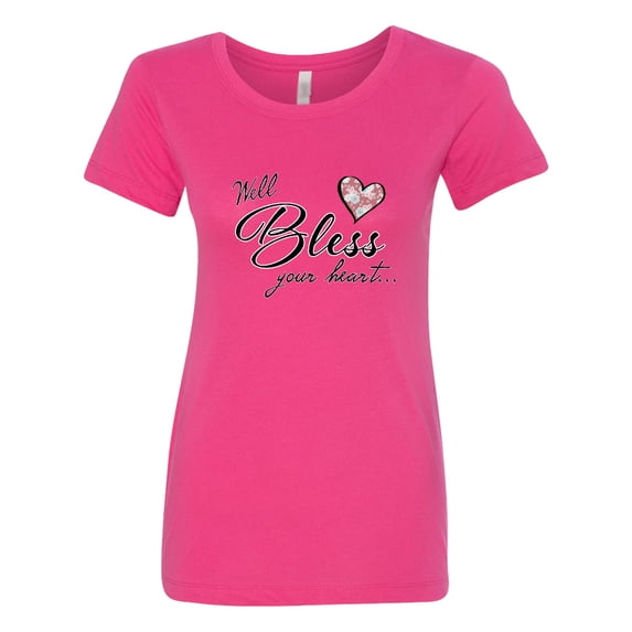 Inktastic Well Bless Your Heart with Floral Print Women's T-Shirt