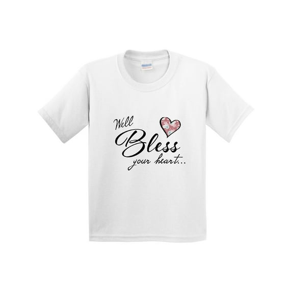 Inktastic Well Bless Your Heart with Floral Print Youth T-Shirt