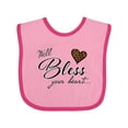 thumbnail image 1 of Inktastic Well Bless Your Heart with Leopard Print Boys or Girls Baby Bib, 1 of 4