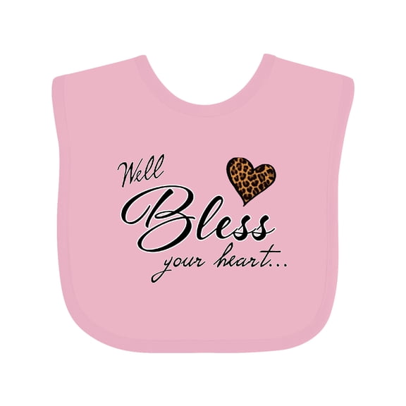 Inktastic Well Bless Your Heart with Leopard Print Boys or Girls Baby Bib