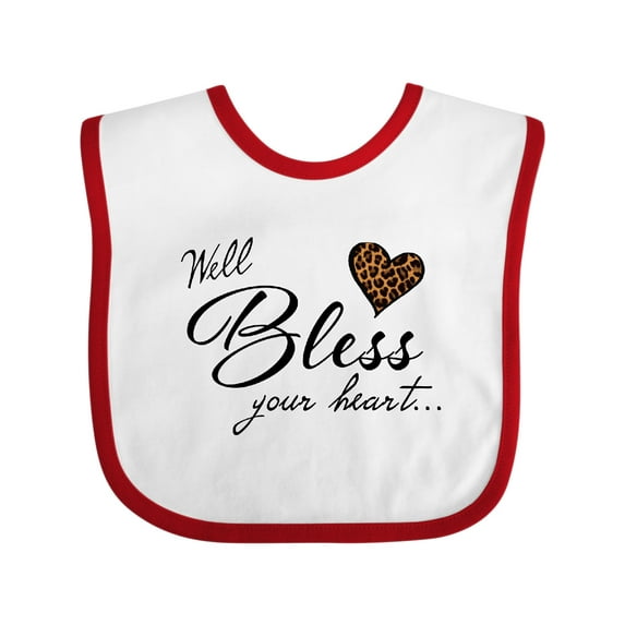Inktastic Well Bless Your Heart with Leopard Print Boys or Girls Baby Bib