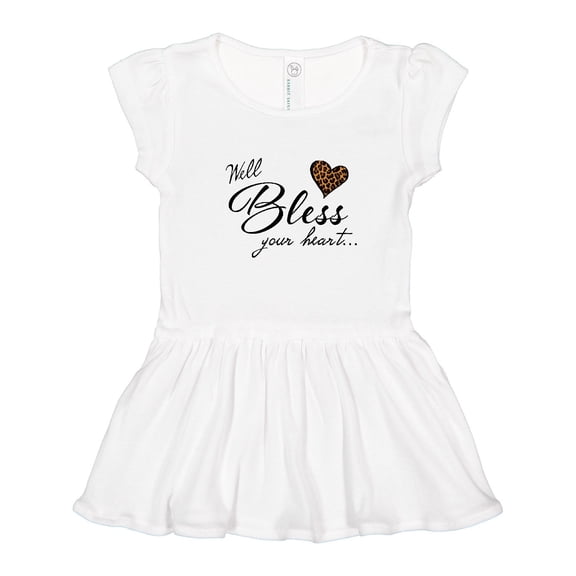 Inktastic Well Bless Your Heart with Leopard Print Girls Toddler Dress