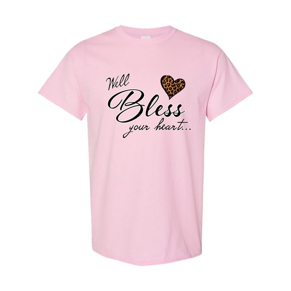 Inktastic Well Bless Your Heart with Leopard Print T-Shirt