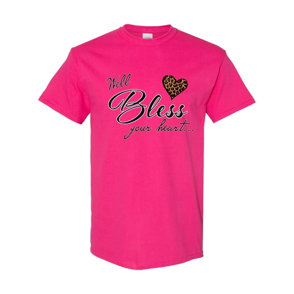 Inktastic Well Bless Your Heart with Leopard Print T-Shirt