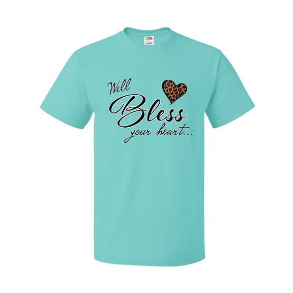 Inktastic Well Bless Your Heart with Leopard Print T-Shirt