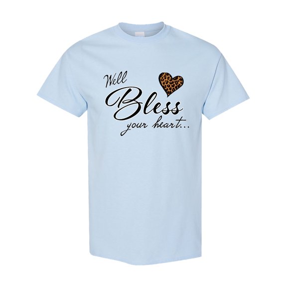 Inktastic Well Bless Your Heart with Leopard Print T-Shirt