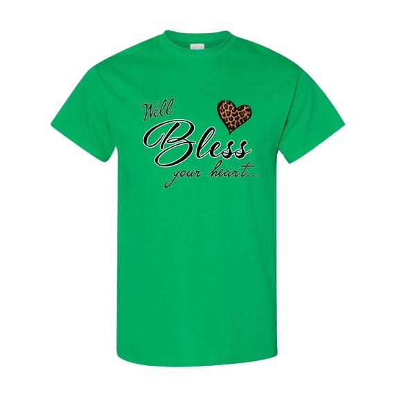 Inktastic Well Bless Your Heart with Leopard Print T-Shirt