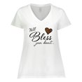 thumbnail image 1 of Inktastic Well Bless Your Heart with Leopard Print Women's Plus Size V-Neck T-Shirt, 1 of 5