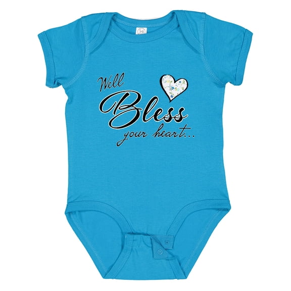 Inktastic Well Bless your Heart with Calico Print Boys or Girls Baby Bodysuit