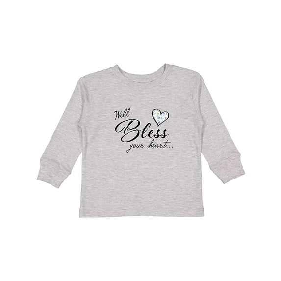 Inktastic Well Bless your Heart with Calico Print Boys or Girls Long Sleeve Toddler T-Shirt