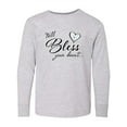 thumbnail image 1 of Inktastic Well Bless your Heart with Calico Print Long Sleeve Youth T-Shirt, 1 of 5