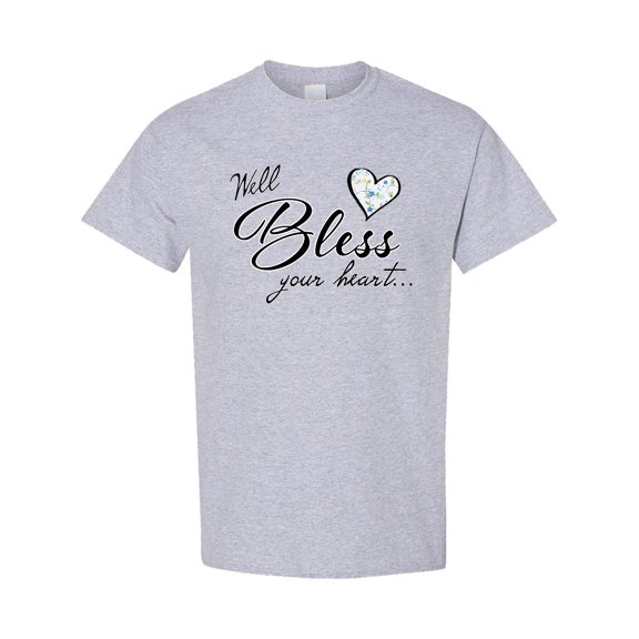 Inktastic Well Bless Your Heart with Calico Print T-Shirt