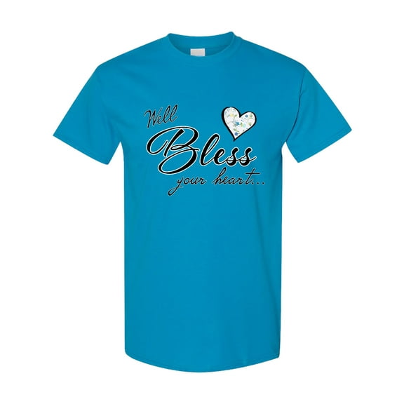Inktastic Well Bless Your Heart with Calico Print T-Shirt