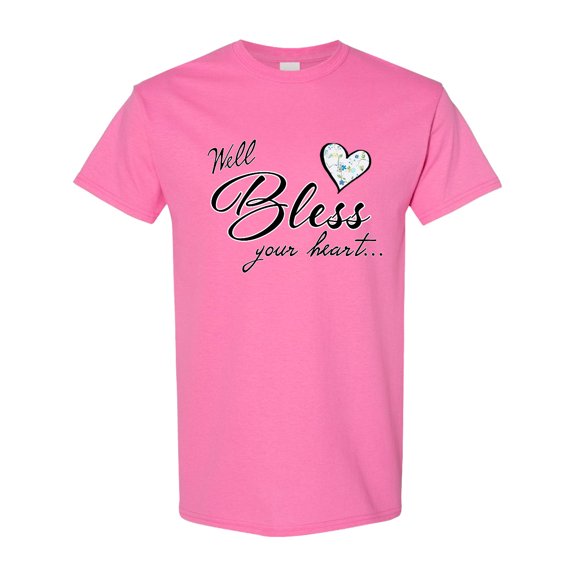 Inktastic Well Bless Your Heart with Calico Print T-Shirt