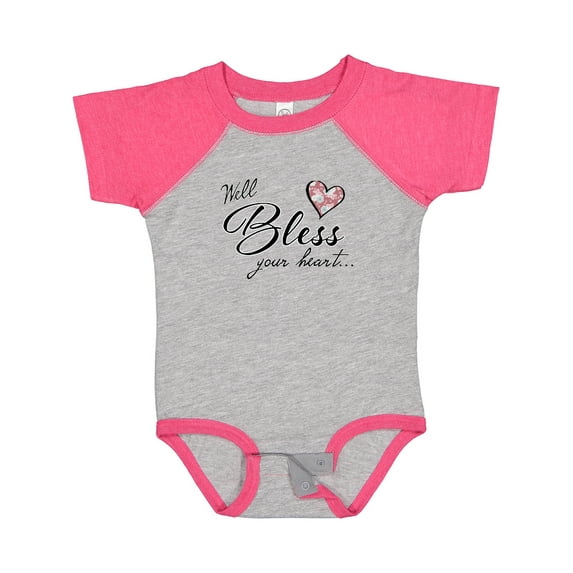Inktastic Well Bless your Heart with Floral Print Boys or Girls Baby Bodysuit