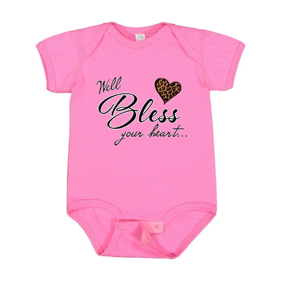 Inktastic Well Bless Your Heart with Leopard Print Boys or Girls Baby Bodysuit