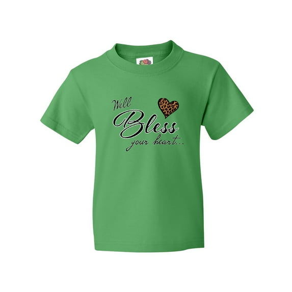 Inktastic Well Bless your Heart with Leopard Print Youth T-Shirt