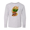 thumbnail image 1 of Inktastic Well-read Cute Gold Dragon Reading Books Long Sleeve Youth T-Shirt, 1 of 5