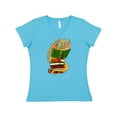 thumbnail image 1 of Inktastic Well-Read Cute Gold Dragon Reading Books Women's V-Neck T-Shirt, 1 of 5
