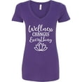 thumbnail image 1 of Inktastic Wellness Health Meditation Women's V-Neck T-Shirt, 1 of 5