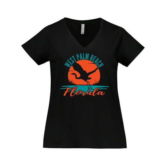 Inktastic West Palm Beach Florida Vacation Women's Plus Size V-Neck T-Shirt