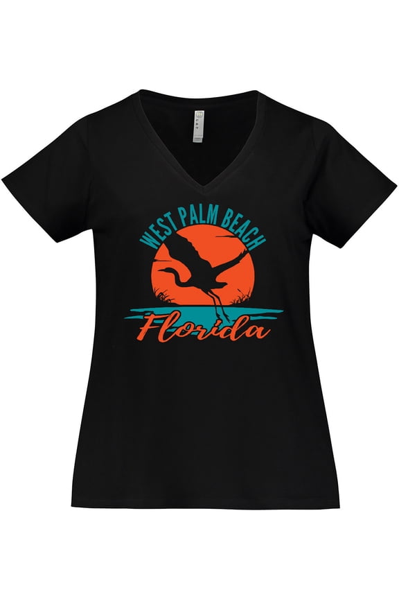 West Palm Beach Florida Vacation Women's Plus Size V-Neck T-Shirt