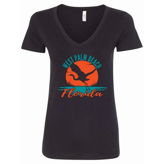 Inktastic West Palm Beach Florida Vacation Women's V-Neck T-Shirt