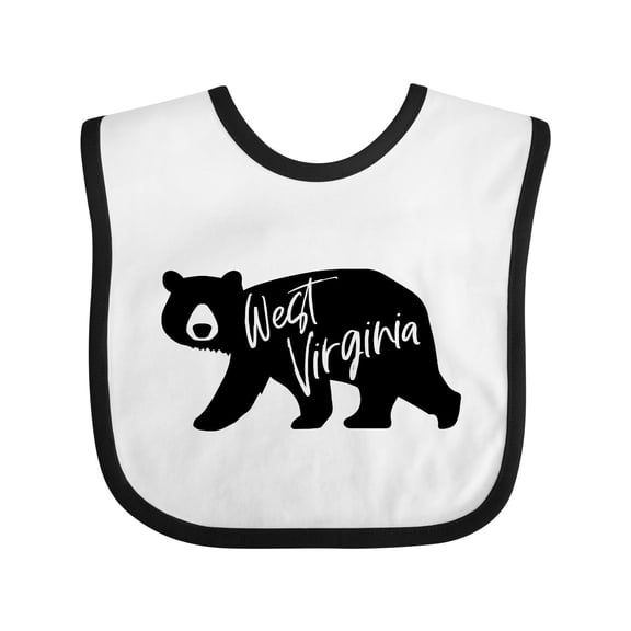 Inktastic West Virginia Black Bear Silhouette Boys or Girls Baby Bib