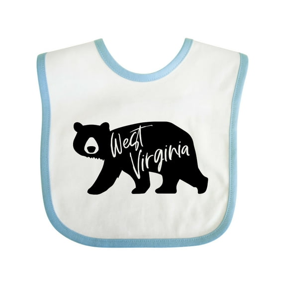 Inktastic West Virginia Black Bear Silhouette Boys or Girls Baby Bib