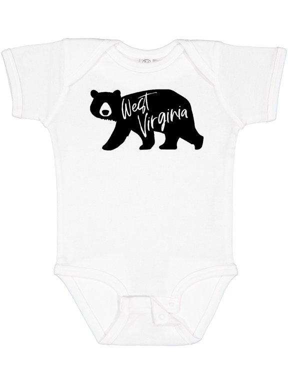 West Virginia Black Bear Silhouette Boys or Girls Baby Bodysuit