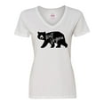 thumbnail image 1 of Inktastic West Virginia Black Bear Silhouette Women's V-Neck T-Shirt, 1 of 5