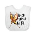 thumbnail image 1 of Inktastic West Virginia Girl- Butterfly Girls Baby Bib, 1 of 4