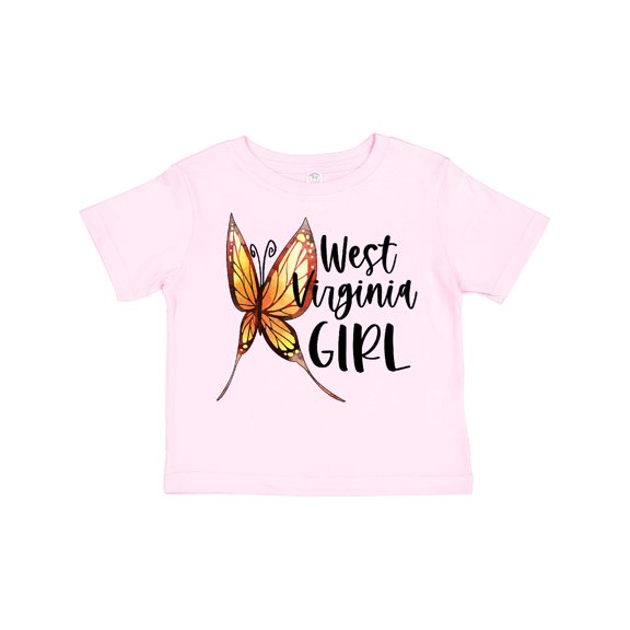 Inktastic West Virginia Girl- Butterfly Girls Toddler T-Shirt