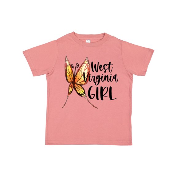 Inktastic West Virginia Girl- Butterfly Girls Toddler T-Shirt