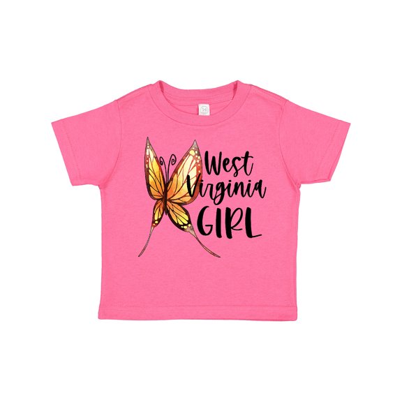 Inktastic West Virginia Girl- Butterfly Girls Toddler T-Shirt