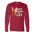 thumbnail image 1 of Inktastic West Virginia Girl- Butterfly Long Sleeve T-Shirt, 1 of 5
