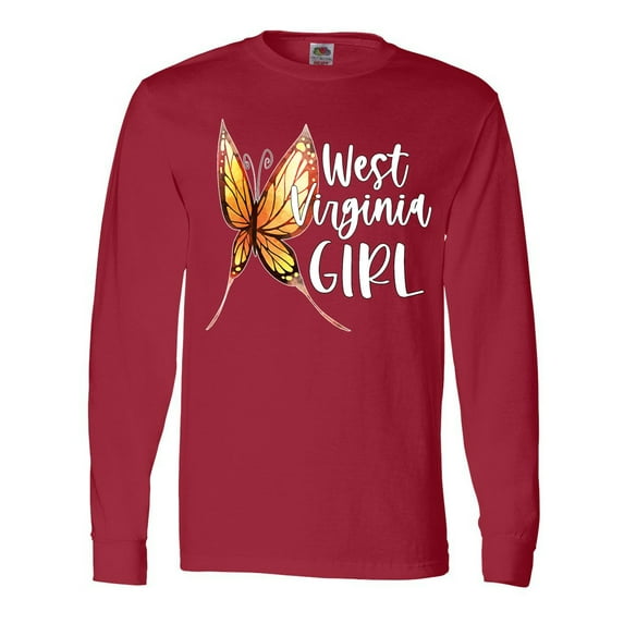 Inktastic West Virginia Girl- Butterfly Long Sleeve T-Shirt