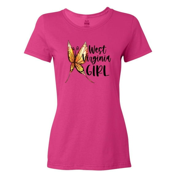 Inktastic West Virginia Girl- Butterfly Women's T-Shirt