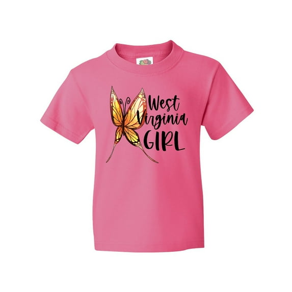 Inktastic West Virginia Girl- Butterfly Youth T-Shirt