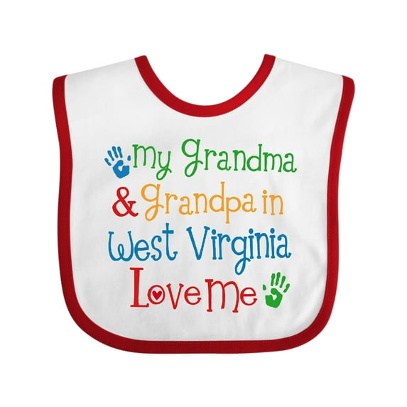 Inktastic West Virginia Grandma Loves Me Boys or Girls Baby Bib