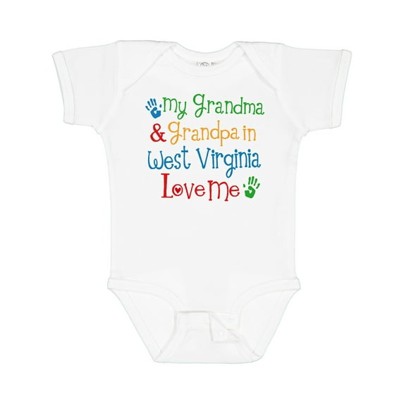 Inktastic West Virginia Grandma Loves Me Boys or Girls Baby Bodysuit
